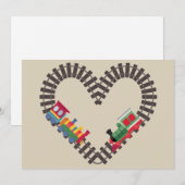 Valentijnsdag Trein Spoorweg Hart Feestdagenkaart (Voorkant / Achterkant)