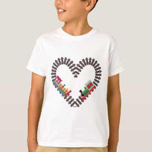 Valentijnsdag Trein Spoorweg Hart T-shirt