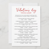 Valentijnsdag Trivia met antwoorden Game Kaart (Voorkant)