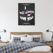 Valentijnsdag, Trouw Canvas Schoolbord Kunst Afdruk (Insitu (Slaapkamer))