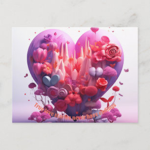Valentijnsdag True Heart Love briefkaart voor haar