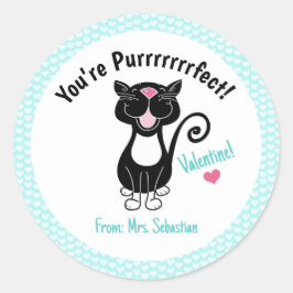 Valentijnsdag Tuxedo Cat Je bent Kinderen Ronde Sticker