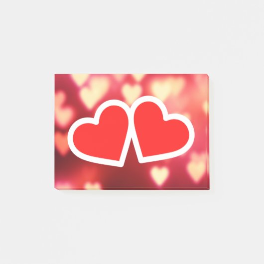 Valentijnsdag Two Hearts Love Post-it® Notes (Voorkant)