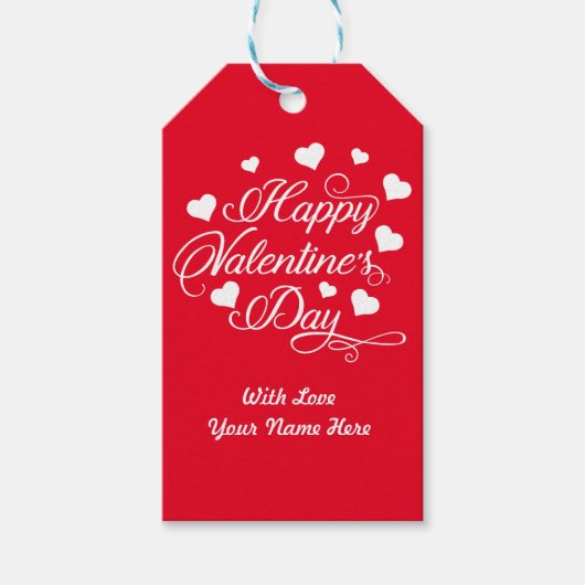 Valentijnsdag Typografie Cadeaulabel (Voorkant)