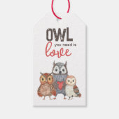 Valentijnsdag Uilen Cute Cadeaubijslags Cadeaulabel (Voorkant)