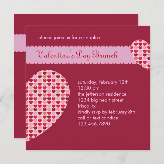 Valentijnsdag Uitnodiging (Voorkant / Achterkant)