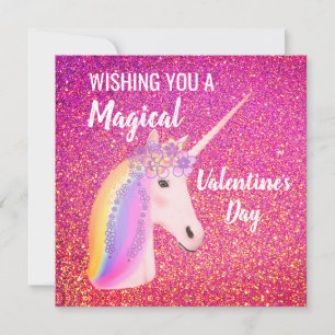 Valentijnsdag Unicorn Magic Pink Glitter Sparkle