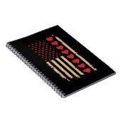 Valentijnsdag US Flag Hearts Notitieboek (Rechterzijde)