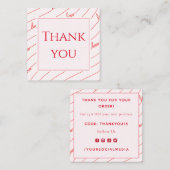 Valentijnsdag van dankuwel van kalligrafie Romanti Vierkante Visitekaartje (Voorkant / Achterkant)