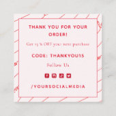 Valentijnsdag van dankuwel van kalligrafie Romanti Vierkante Visitekaartje (Achterkant)