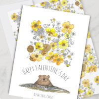 Valentijnsdag van de bosmarmot en boterbloemen