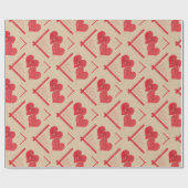 Valentijnsdag van de rode hartslag cadeaupapier (Vlak)
