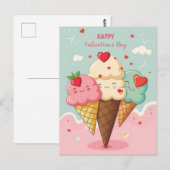 Valentijnsdag van ijscrème achteraf briefkaart (Voorkant / Achterkant)