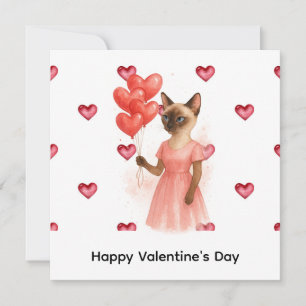 Valentijnsdag van Kattenmoeder met rode hart Feestdagenkaart