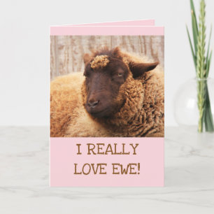VALENTIJNSDAG VAN LOVE EWE Sheep Feestdagen Kaart