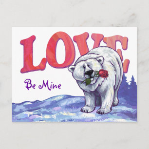 Valentijnsdag van poolBeer Feestdagenkaart