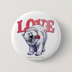 Valentijnsdag van poolBeer Ronde Button 5,7 Cm