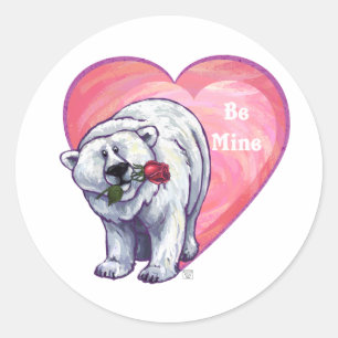 Valentijnsdag van poolBeer Ronde Sticker