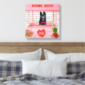 Valentijnsdag van Shepherd Dog Kissing Booth Canvas Afdruk (Insitu (Slaapkamer))