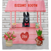 Valentijnsdag van Shepherd Dog Kissing Booth Douchegordijn (Voorkant)