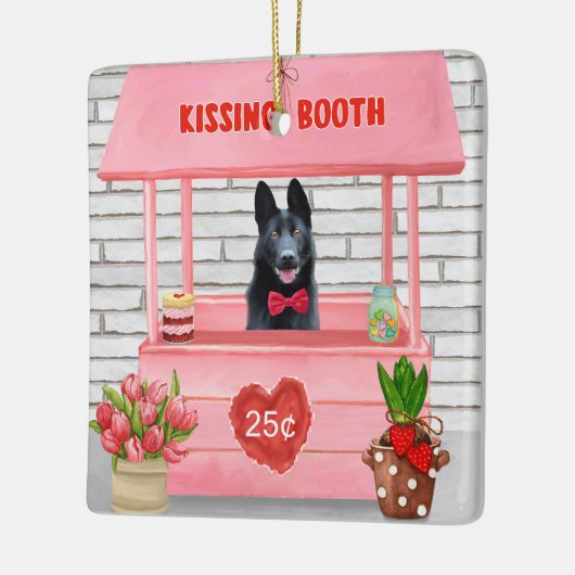 Valentijnsdag van Shepherd Dog Kissing Booth Keramisch Ornament (Links)
