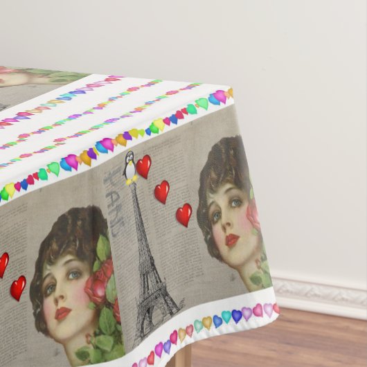 Valentijnsdag van tablet Penguin Hearts Tafelkleed (Voorbeeld)