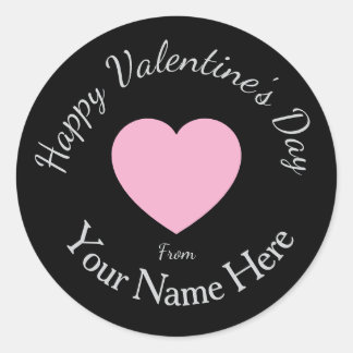 Valentijnsdag van uw naam hier Aangepaste Afbeeldi Ronde Sticker
