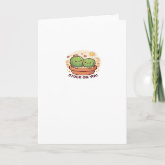 Valentijnsdag Vast Aaneengekleefd Schattig Cactus  Kaart