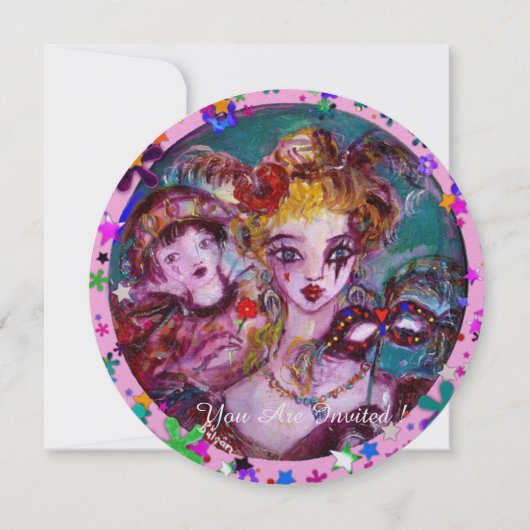 VALENTIJNSDAG VENETIAANS MASKERBAL Ice Metallic Kaart (Achterkant)