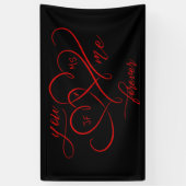 Valentijnsdag VERBONDEN HARTS ROMANTIC RED Spandoek (Verticaal)