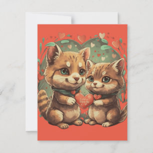 Valentijnsdag verliefd RSVP kaartje