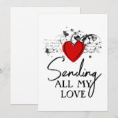 Valentijnsdag verstuurt liefde hart script afdrukb feestdagenkaart (Voorkant / Achterkant)