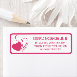 Valentijnsdag vervormde gekantelde harten adres etiket
