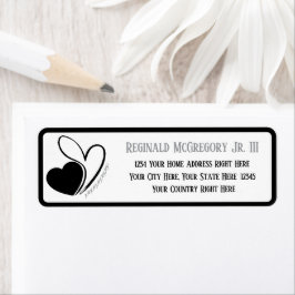 Valentijnsdag vervormde gekantelde harten adres etiket