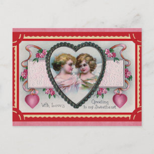 Valentijnsdag Victoriaans Angel Groeten Briefkaart