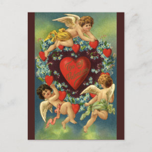 Valentijnsdag, Victoriaans Angels Hearts Feestdagenkaart