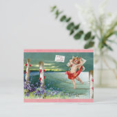 Valentijnsdag Victoriaans Cherub Briefkaart (Staand voorkant)
