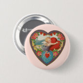  Valentijnsdag, Victoriaans Cherub harten Ronde Button 5,7 Cm (Voorkant /achterkant)