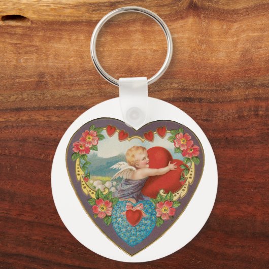  Valentijnsdag, Victoriaans Cherub harten Sleutelhanger (Voorkant)