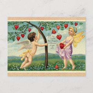 Valentijnsdag Victoriaans Cherub Hearts Briefkaart