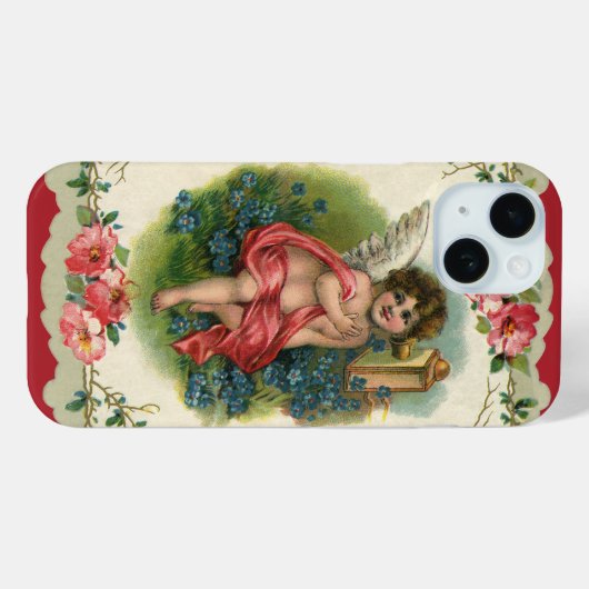 Valentijnsdag Victoriaans Cherub op telefoon Case-Mate iPhone Case (Achterkant (horizontaal))