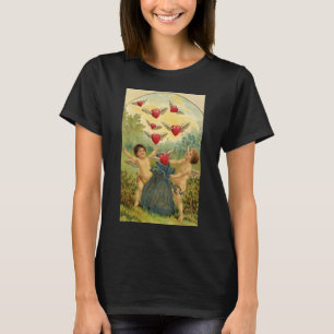 Valentijnsdag, Victoriaans Cherubs Harten T-shirt