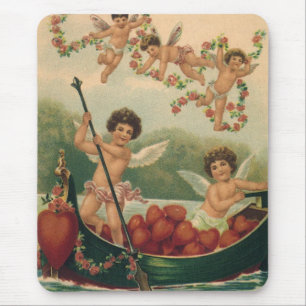  Valentijnsdag, Victoriaans Cherubs in Boot Muismat