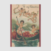  Valentijnsdag, Victoriaans Cherubs in Boot Tissuepapier (Voorkant)
