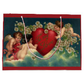 Valentijnsdag Victoriaans Cherubs in de hemel Groot Cadeauzakje (Achterkant)