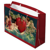 Valentijnsdag Victoriaans Cherubs in de hemel Groot Cadeauzakje (Achterkant Gekanteld)