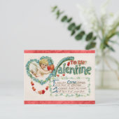  Valentijnsdag Victoriaans Cupid Poem Briefkaart (Staand voorkant)