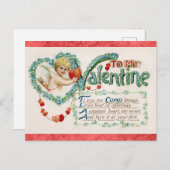  Valentijnsdag Victoriaans Cupid Poem Briefkaart (Voorkant / Achterkant)