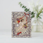 Valentijnsdag Victoriaans Cupido Briefkaart (Staand voorkant)