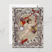 Valentijnsdag Victoriaans Cupido Briefkaart (Voorkant / Achterkant)
